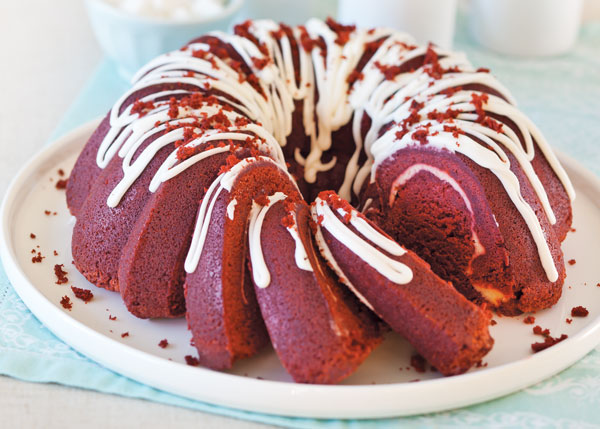 Cream Cheese-Filled Red Velvet Pound Cake