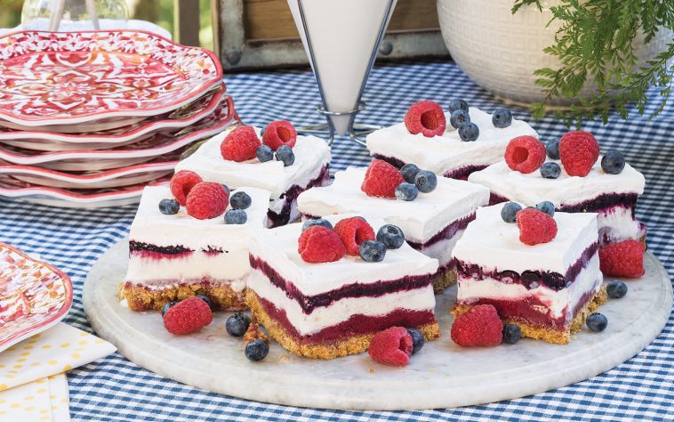 Red, White, and Blue Frozen Torte